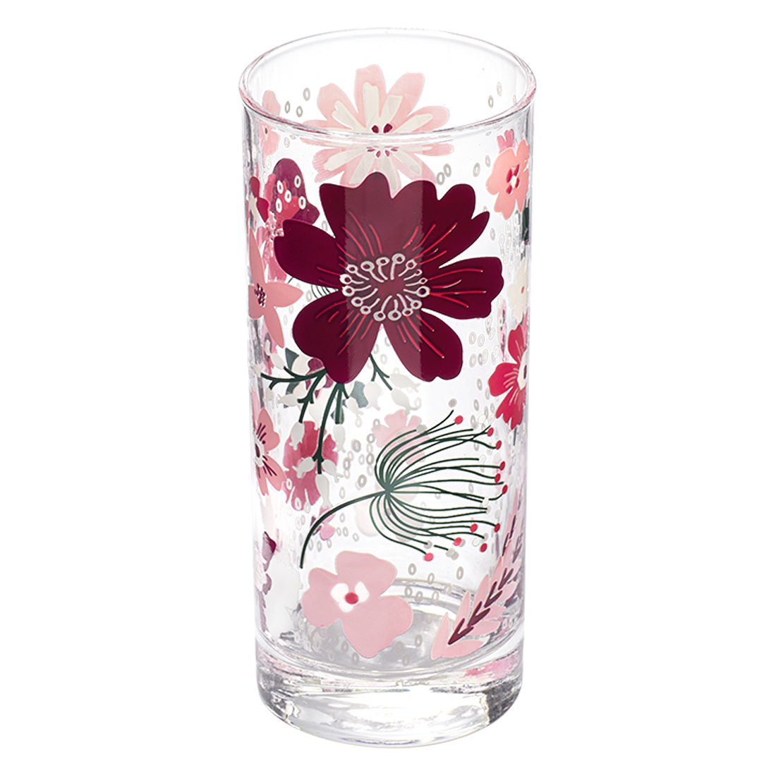 Pink Garden Highball Glass crafted from durable ceramic, an easy addition to any modern table setting