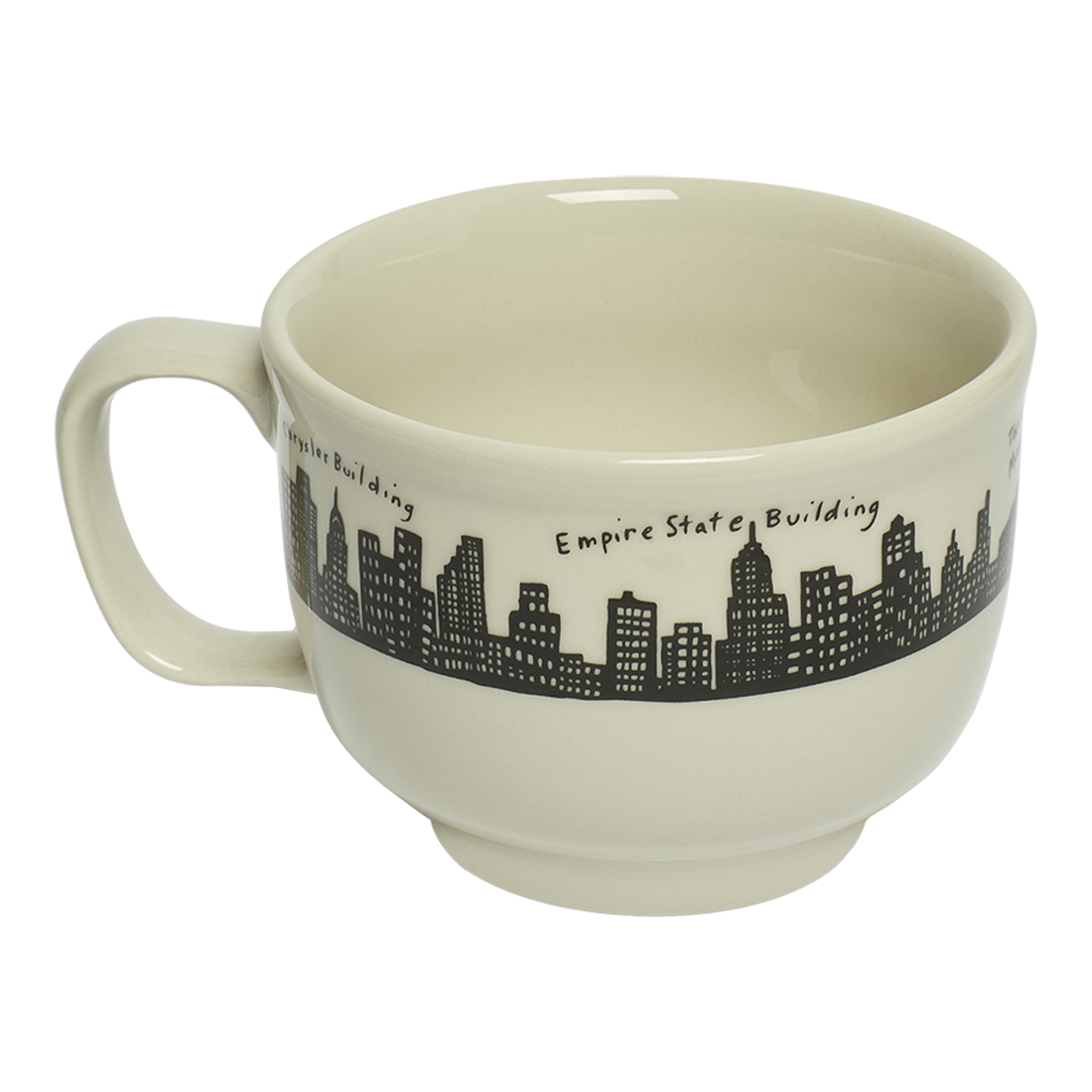 Side view of 212 Skyline - Jumbo Mug (18oz) by Fishs Eddy, ceramic mug perfect for coffee, tea, and everyday use