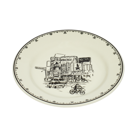 NYC Toile - Time Sq Plate 8.25in, ceramic, by Fishs Eddy, for everyday meals and table settings, alternate view