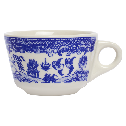 Blue Willow Coffee Cup 6.4oz by Fishs Eddy, cup with Blue Willow pattern, perfect for coffee, tea, and everyday use