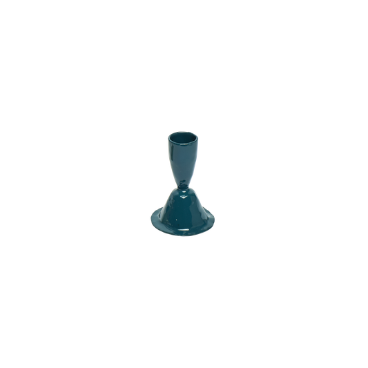 Dark green candle holder on a white background