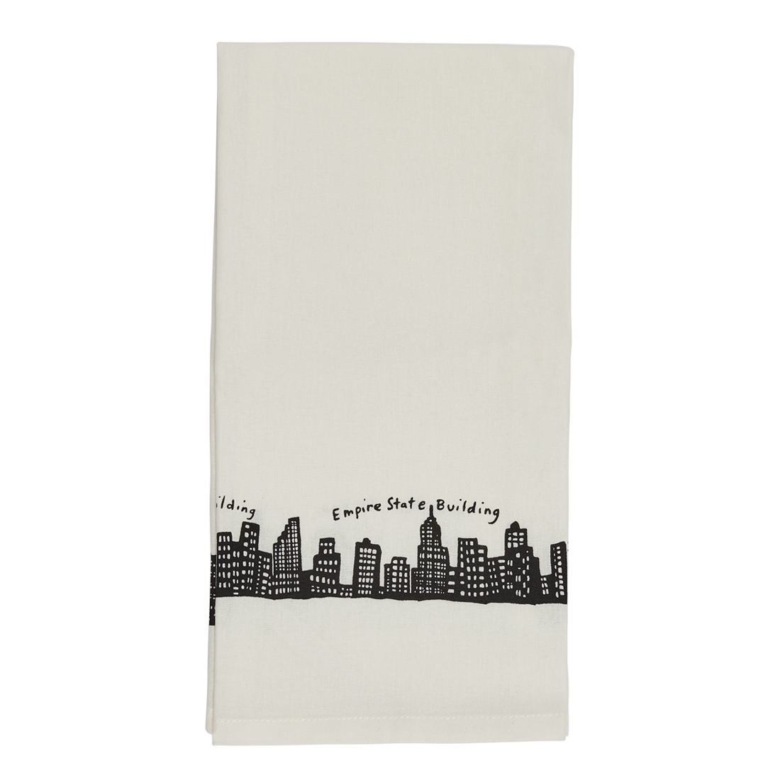 Skyline Tea Towel with New York inspired artwork, designed to complement ceramic plates bowls and serving pieces