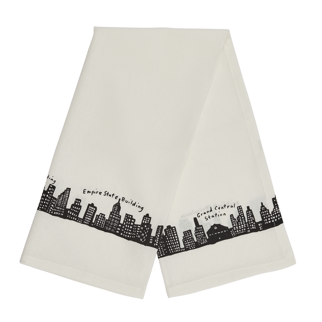 Skyline Tea Towel with New York inspired artwork, pairs beautifully with modern tabletop collections and serveware