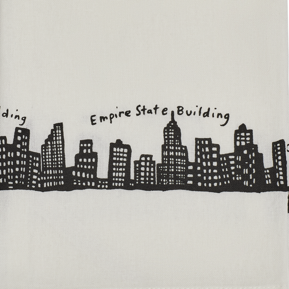 Skyline Tea Towel with New York inspired artwork, crafted to complement casual dining spaces and entertaining setups