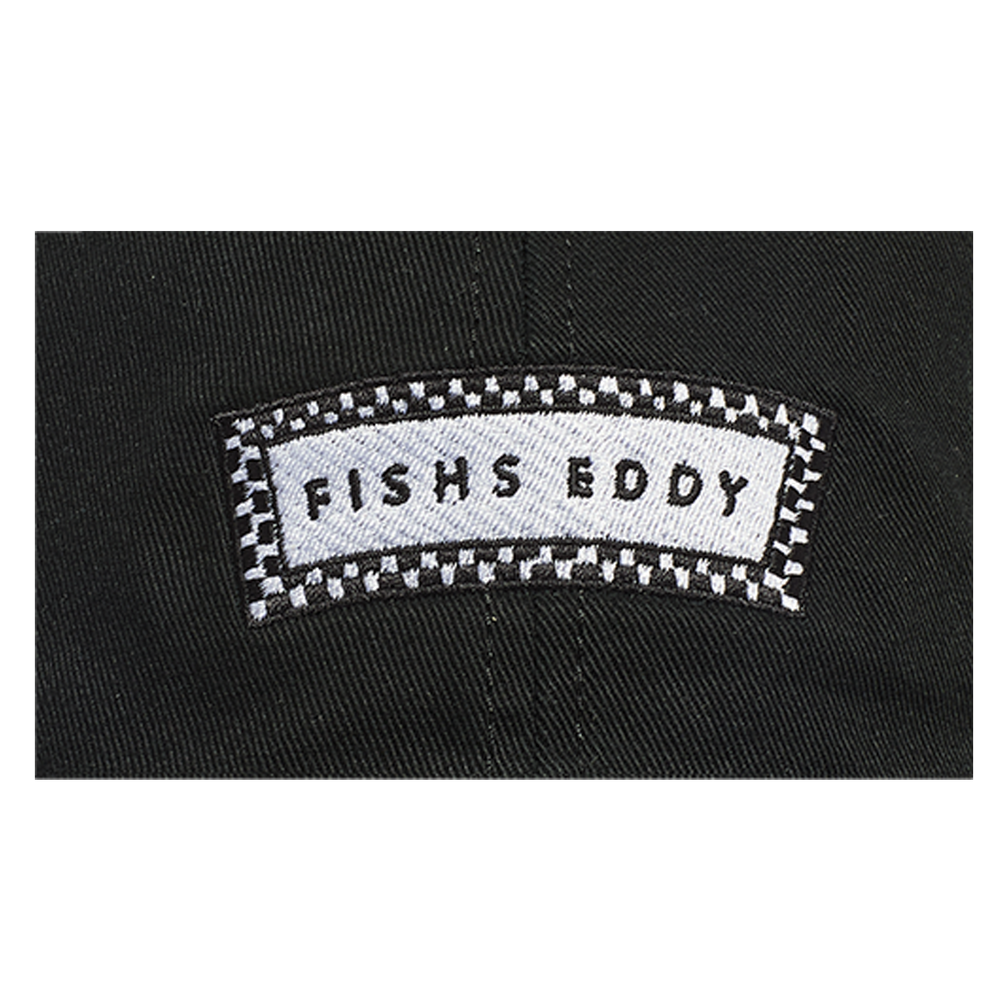 Black fabric with a 'FISHS EDDY' label on a white background