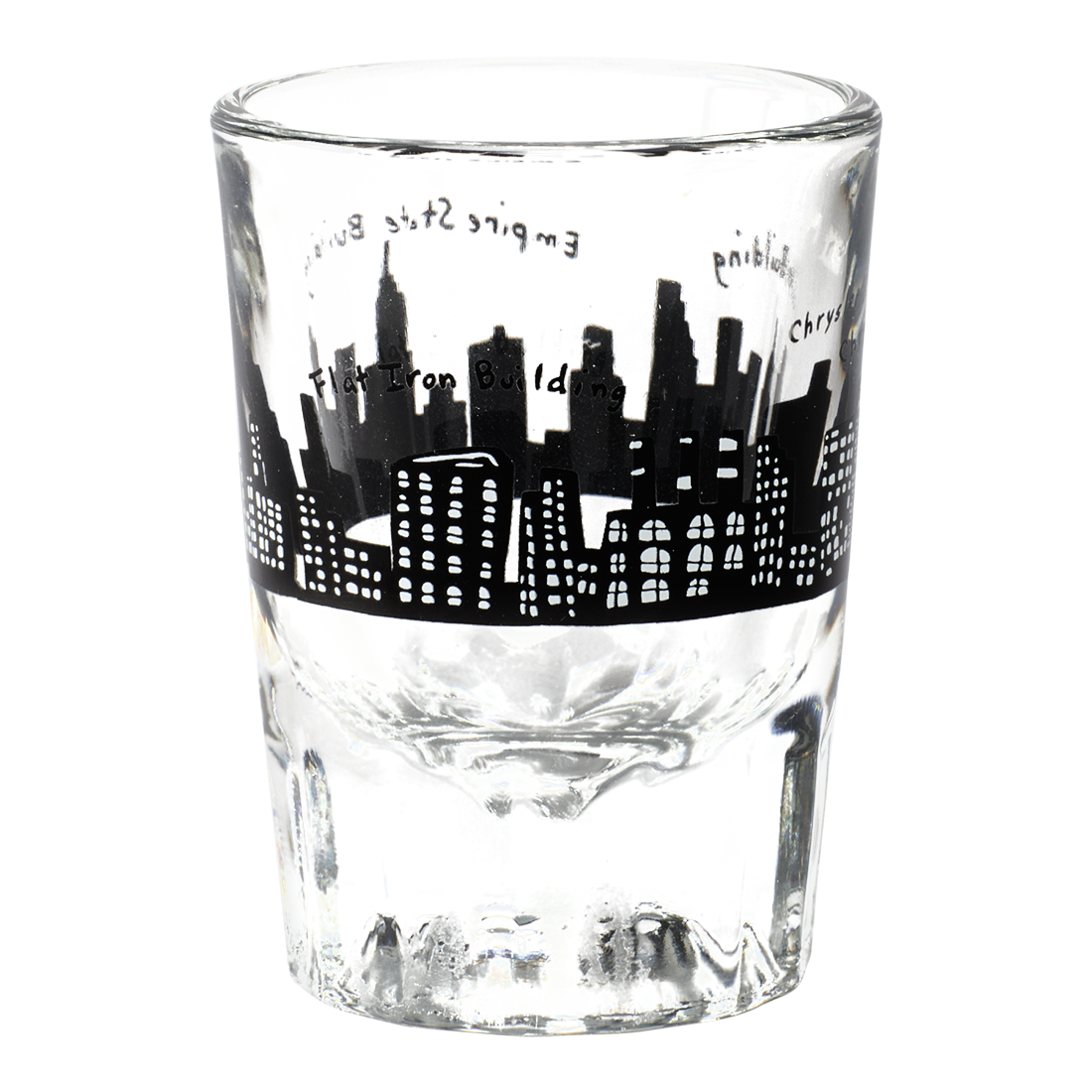 Skyline Shot Glass with New York inspired artwork, perfect for serving meals snacks or drinks