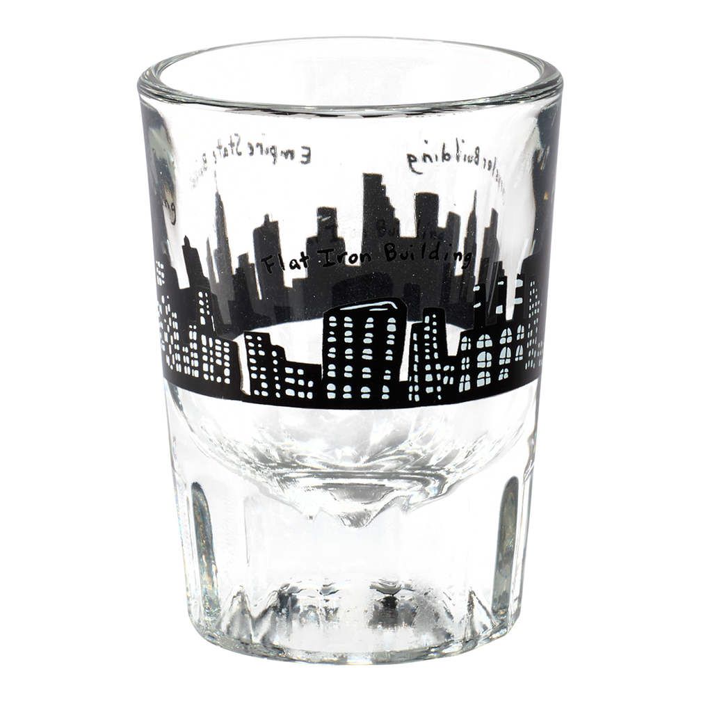 Skyline Shot Glass with New York inspired artwork, designed to bring character to your table