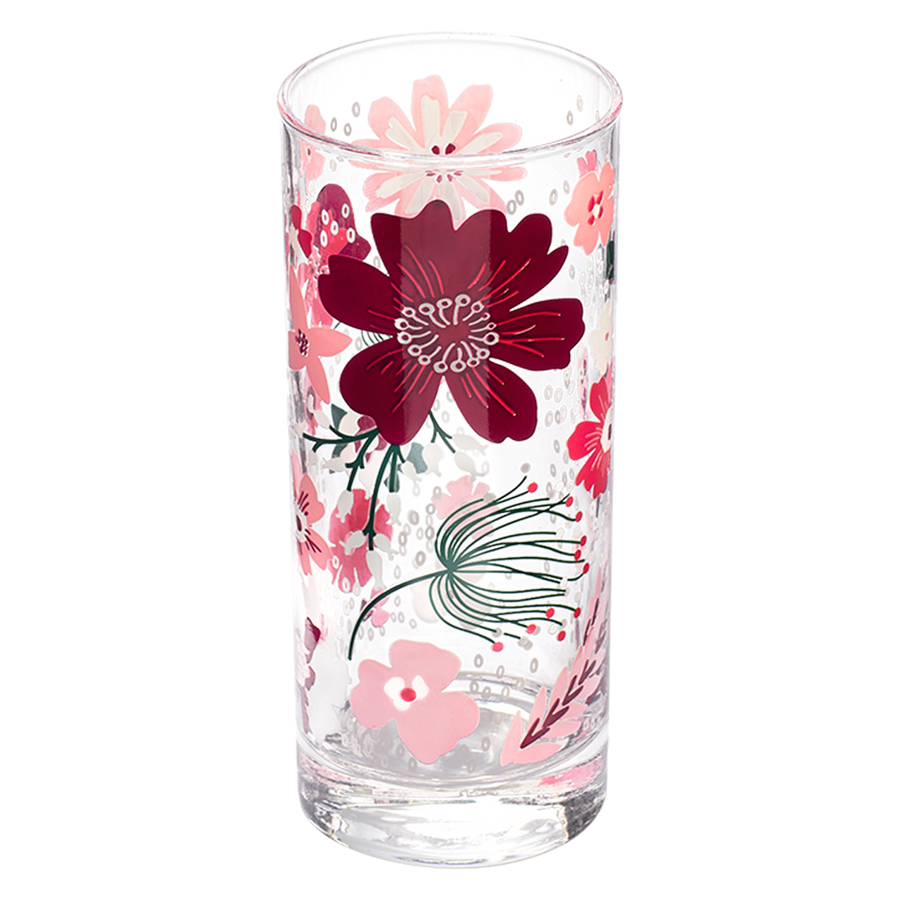 Pink Garden Highball Glass crafted from durable ceramic, an easy addition to any modern table setting