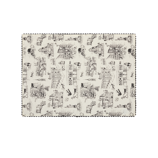 Nyc Toile Tea Towel with New York inspired artwork, pairs beautifully with modern tabletop collections and serveware