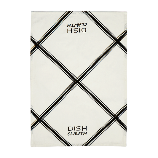 Product packaging with black geometric pattern on a white background