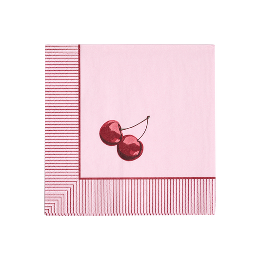 Cocktail Napkin Cherry with decorative entertaining inspired design, adds texture and personality alongside plates bowls and glassware