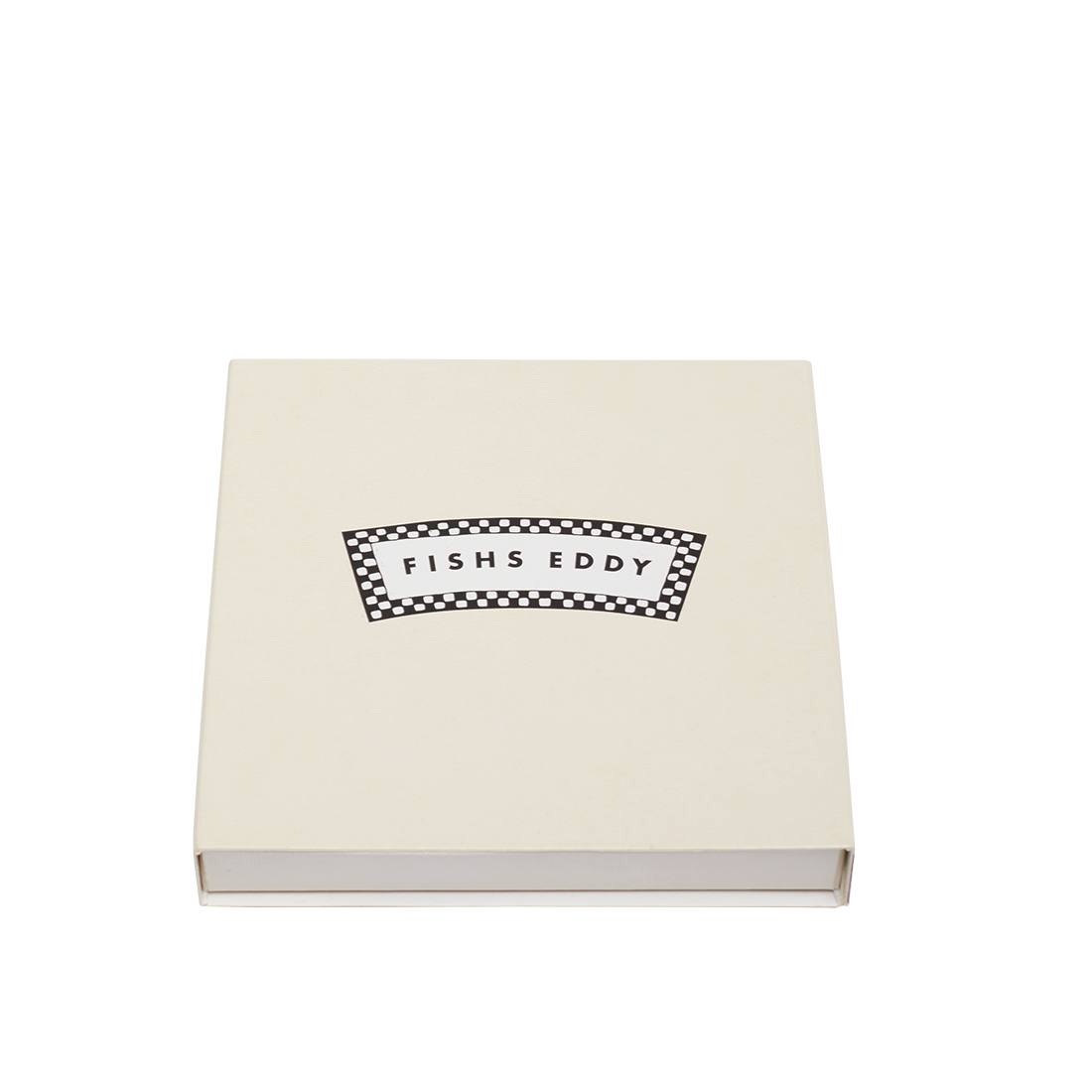 Beige box with 'FISHS EDDY' logo on a white background
