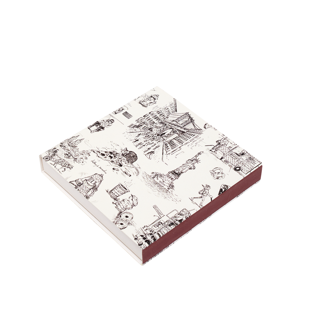 Matchbook with Paris-themed design on a white background
