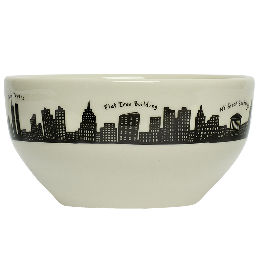 Skyline Bowl with New York City skyline design, perfect for enhancing your table setting