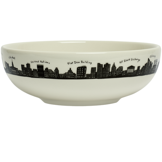 Skyline Serving Pasta Bowl with New York City skyline design, ideal for everyday use