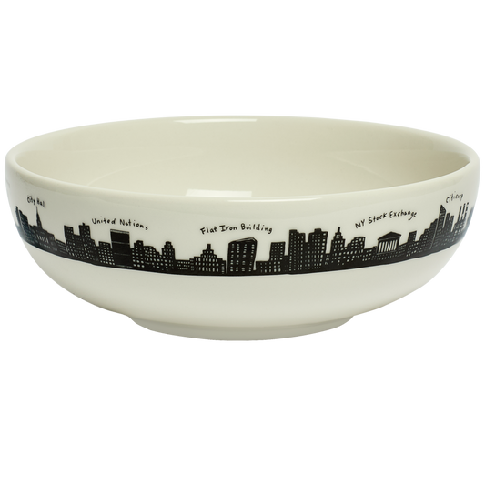 Skyline Serving / Pasta Bowl with New York City skyline design, designed to elevate your table presentation