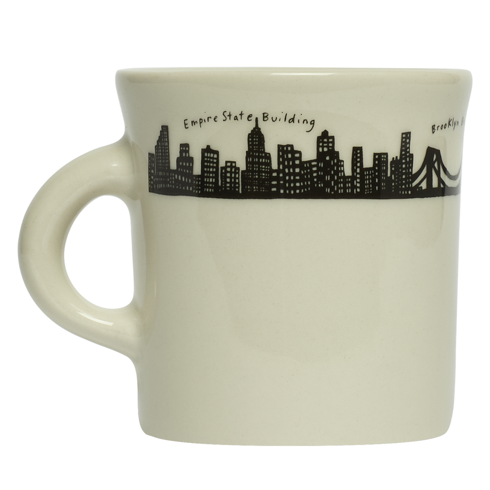 212 Skyline - Diner Mug (8 3/4oz) by Fishs Eddy, ceramic mug with NYC skyline design, perfect for coffee, tea, and everyday use
