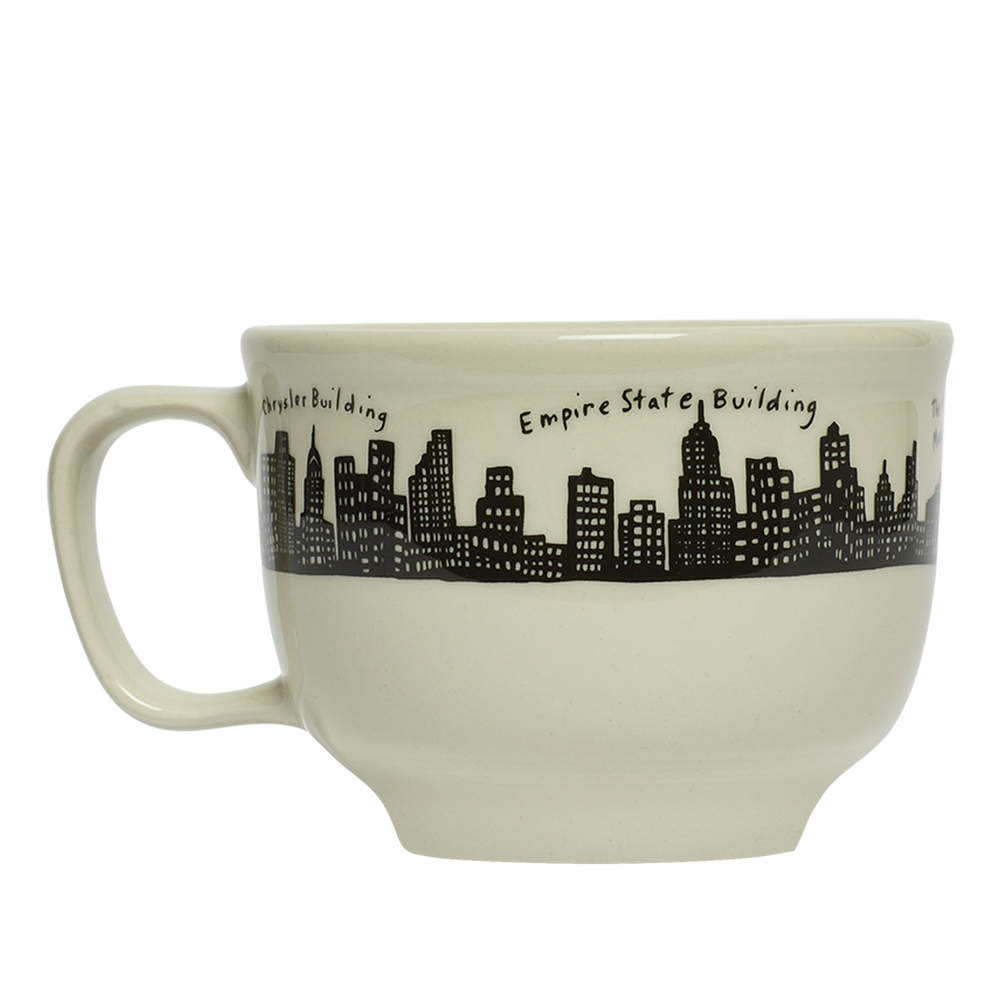 Close-up of 212 Skyline - Jumbo Mug (18oz), ceramic mug with NYC skyline design