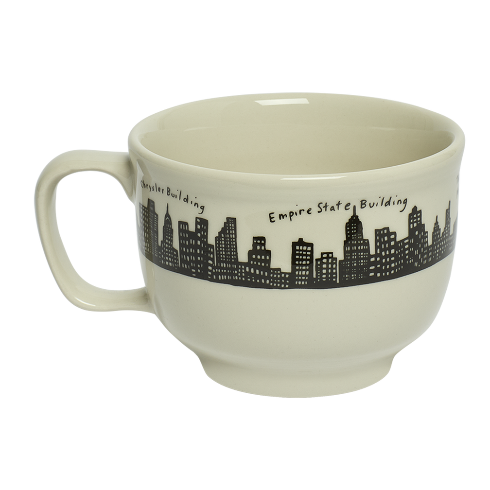 212 Skyline - Jumbo Mug (18oz) by Fishs Eddy, ceramic mug with NYC skyline design, perfect for coffee, tea, and everyday use