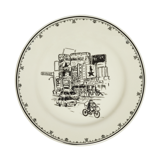 NYC Toile - Time Sq Plate 8.25in, ceramic, by Fishs Eddy, for everyday meals and table settings, front product image