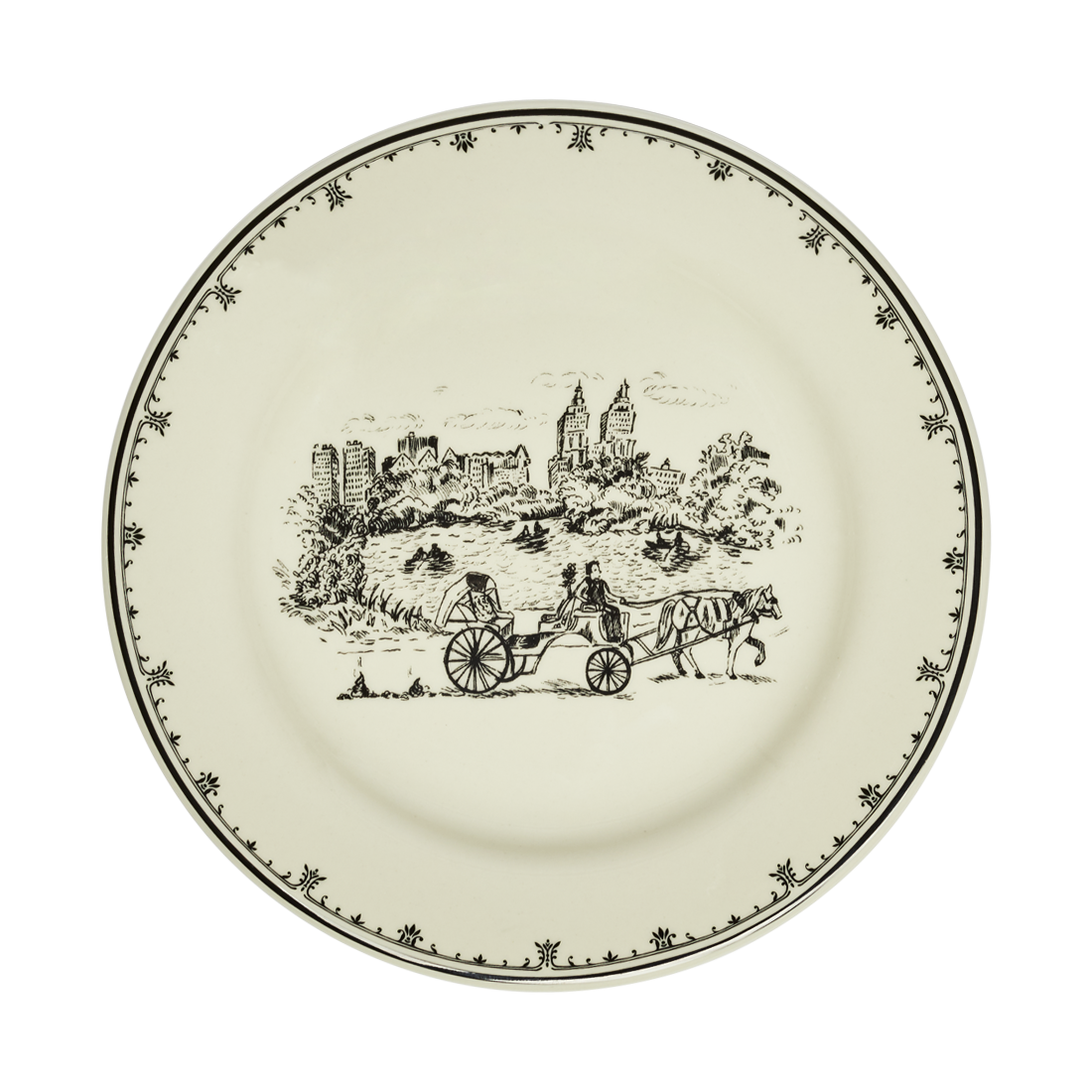 NYC Toile - Central Park Plate 8.25in, ceramic, by Fishs Eddy, for everyday meals and table settings, front product image