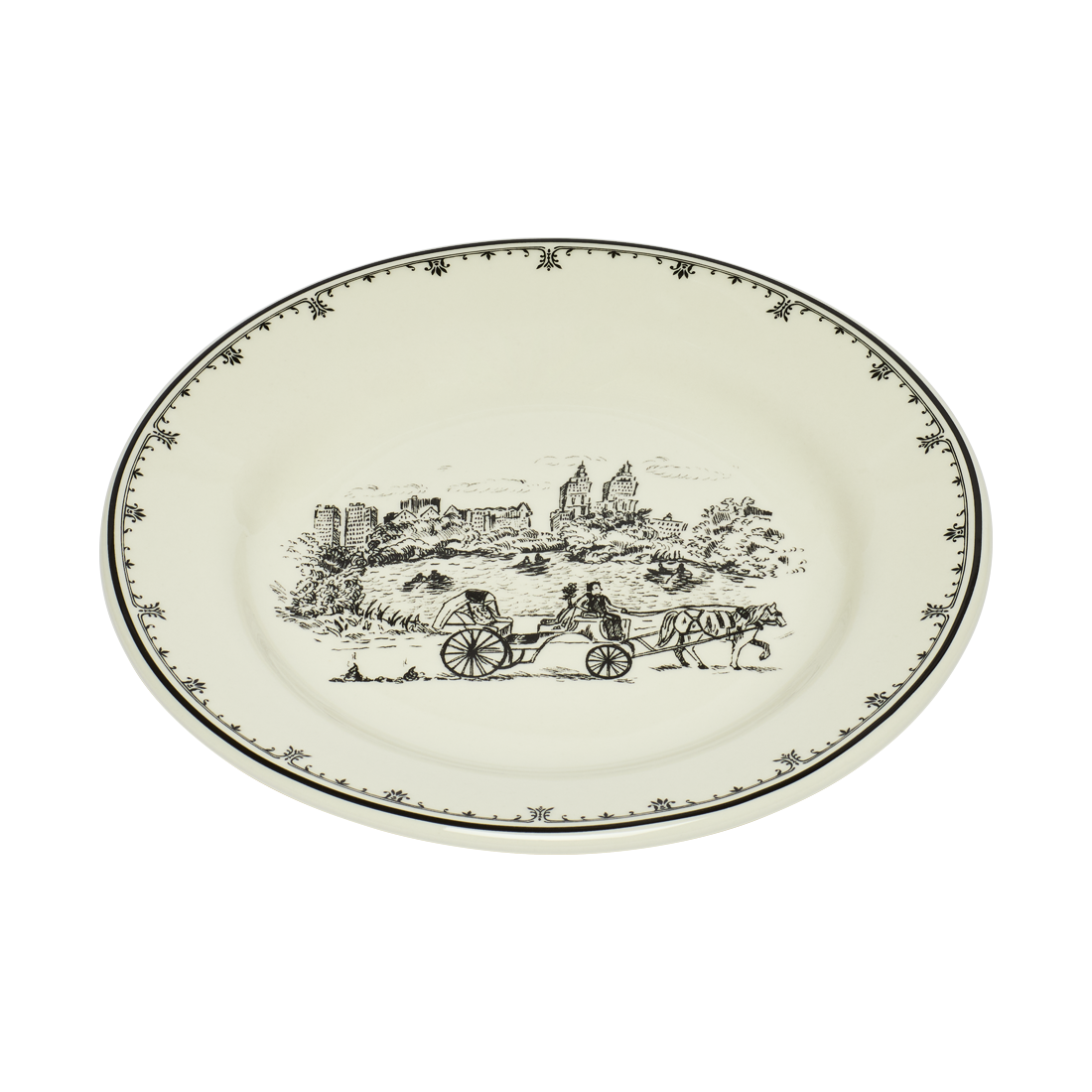 NYC Toile - Central Park Plate 8.25in, ceramic, by Fishs Eddy, for everyday meals and table settings, alternate view