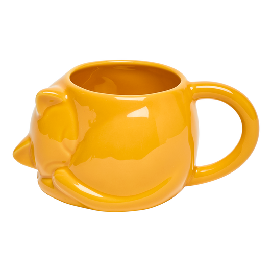 Close-up of Cat Mug 14oz, ceramic mug with cat-shaped design