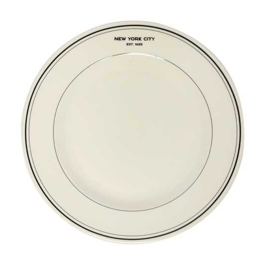 EST NYC - 1625 Main Plate 10.25in, ceramic, by Fishs Eddy, for everyday meals and table settings, front product image