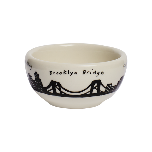 Skyline Nut Bowl Bone with New York City skyline design, perfect for enhancing your table setting