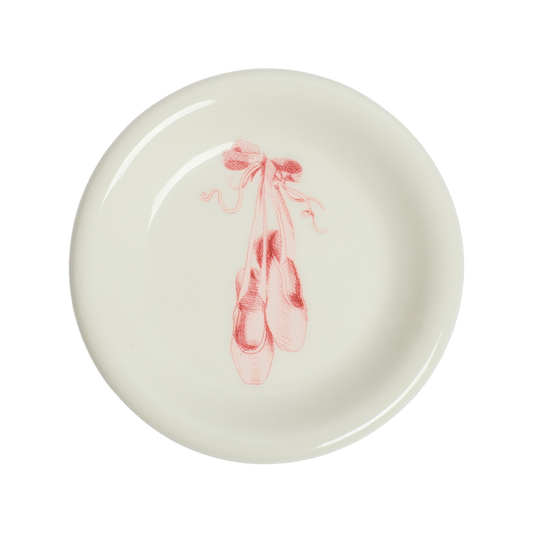 Ballet Slippers Mini Plate 3.5in, ceramic, by Fishs Eddy, for everyday meals and table settings, front product image