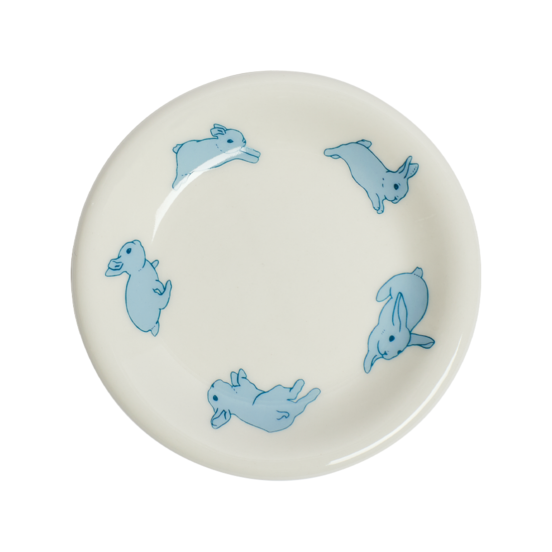 Bunnies Mini Plate 3.5in, ceramic, by Fishs Eddy, for everyday meals and table settings, front product image
