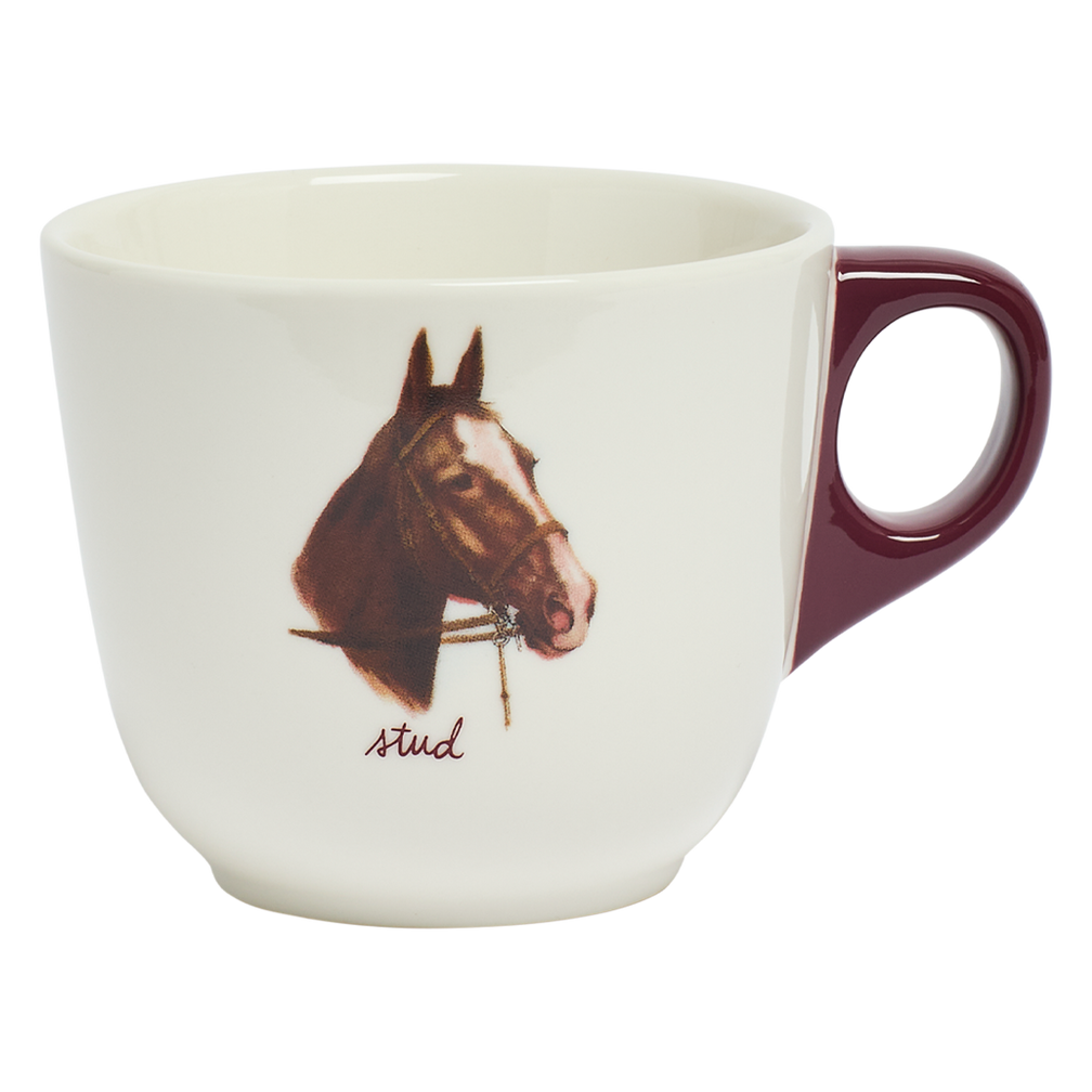 Close-up of All in the Family - Stud Mug (10oz), ceramic mug with novelty text design