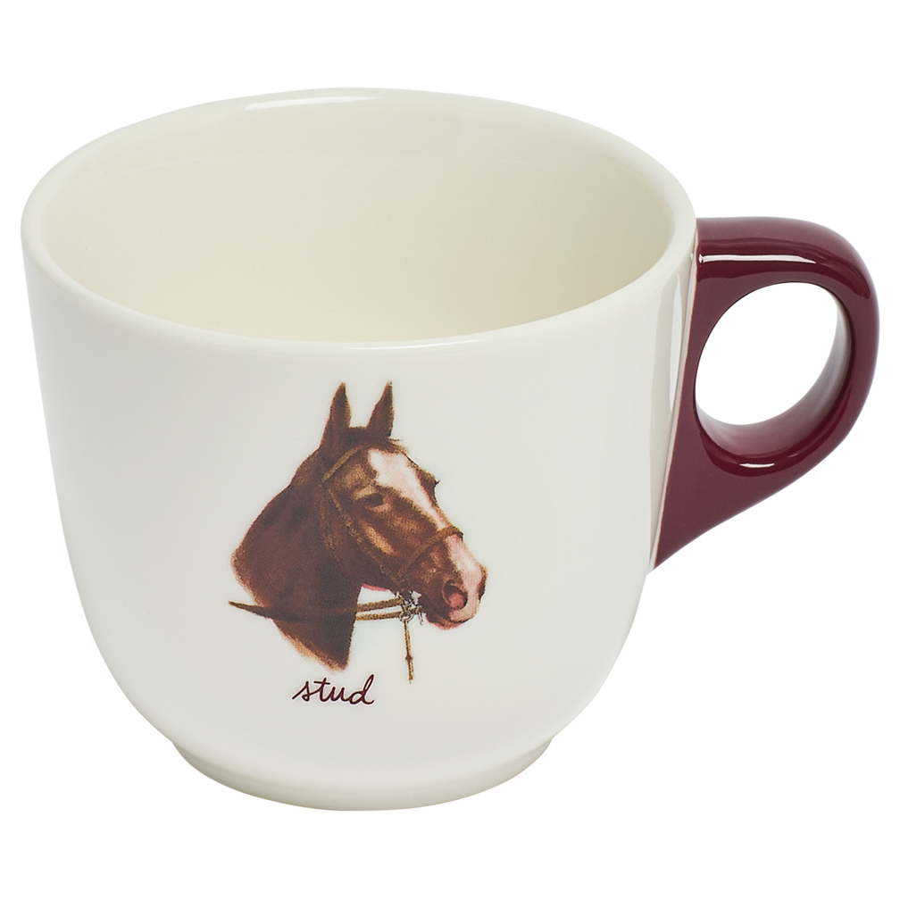 Side view of All in the Family - Stud Mug (10oz) by Fishs Eddy, ceramic mug perfect for coffee, tea, and everyday use