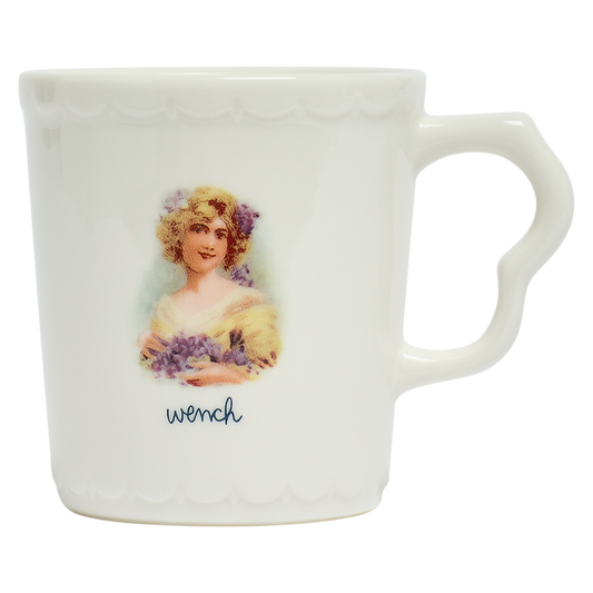All in the Family - Wench Mug (10oz) by Fishs Eddy, ceramic mug with novelty text design, perfect for coffee, tea, and everyday use