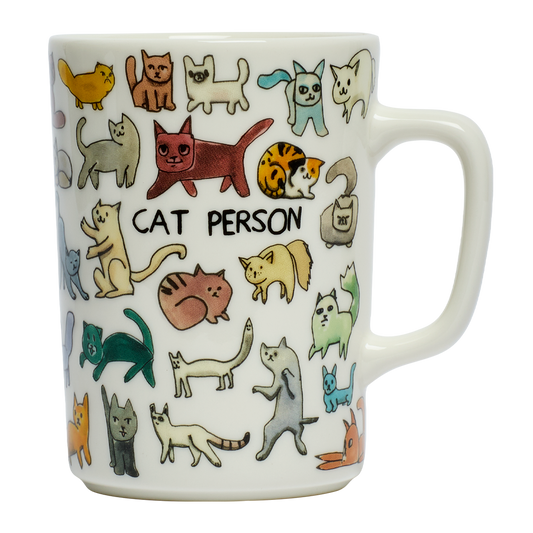 Ben Lenovitz - Cat Person Mug (10oz) by Fishs Eddy, ceramic mug with illustrated design by Ben Lenovitz, perfect for coffee, tea, and everyday use