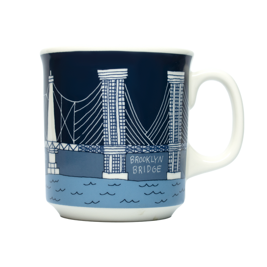 Bridge & Tunnel - Bridge Mug (15oz) by Fishs Eddy, ceramic mug with New York bridge design, perfect for coffee, tea, and everyday use