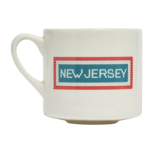 Close-up of Bridge & Tunnel - Tunnel Vision Mug (15oz), ceramic mug with New York bridge design