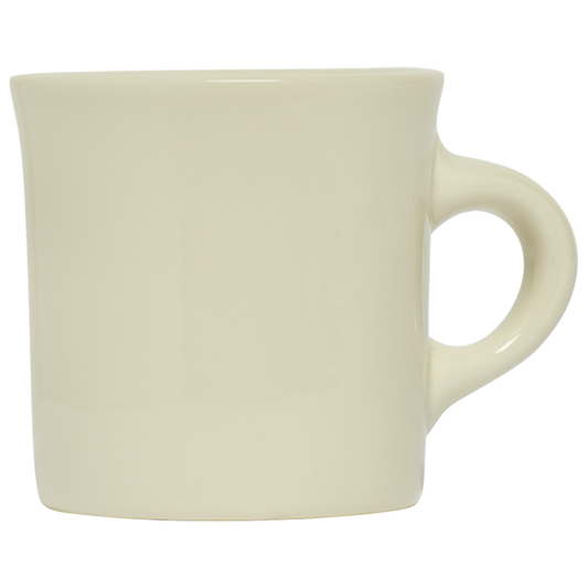 Diner Whites - Diner Mug (8 3/4oz) by Fishs Eddy, ceramic mug with classic white diner style, perfect for coffee, tea, and everyday use