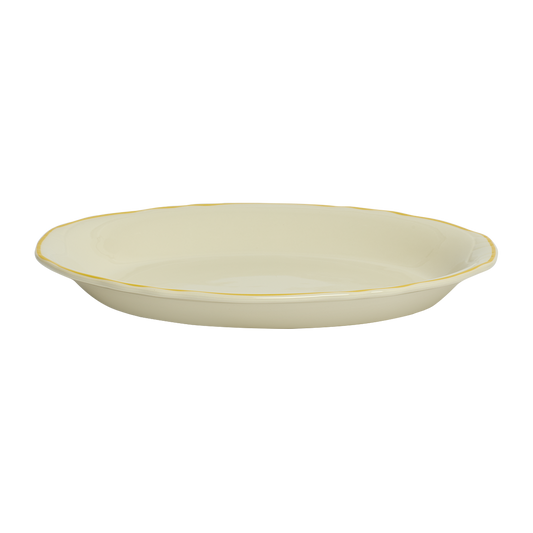 Framed Scallop Oval Platter crafted from durable ceramic, perfect for enhancing your table setting