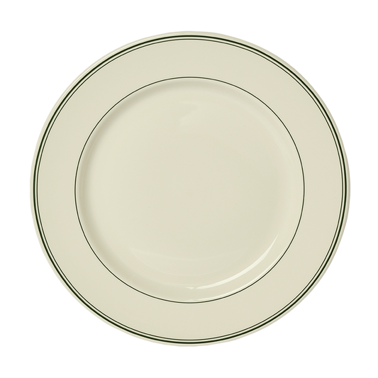HL Greenband - Main Plate (11 1/8"), ceramic, by Fishs Eddy, for everyday meals and table settings, front product image