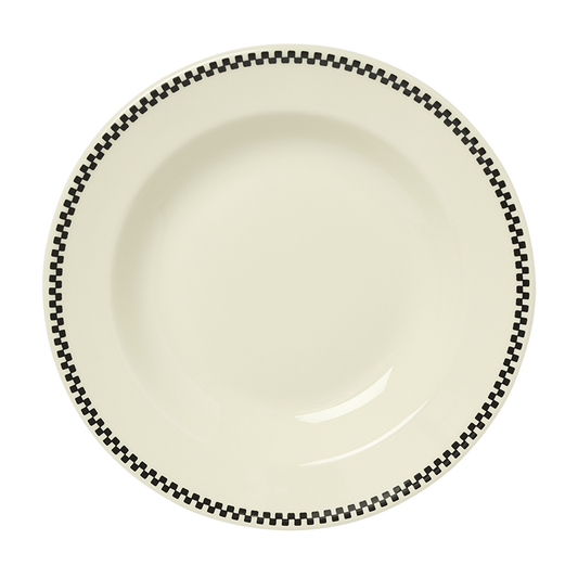 Logo Frame Check Soup Bowl crafted from durable ceramic, a reliable choice for daily meals