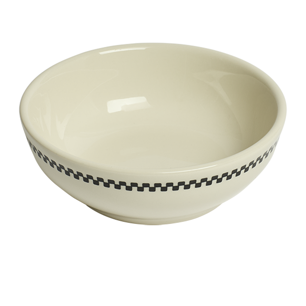 Logo Frame Check Bowl crafted from durable ceramic, a reliable choice for daily meals