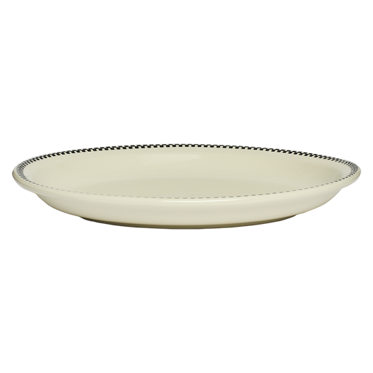 Logo Frame Check Medium Platter crafted from durable ceramic, perfect for enhancing your table setting