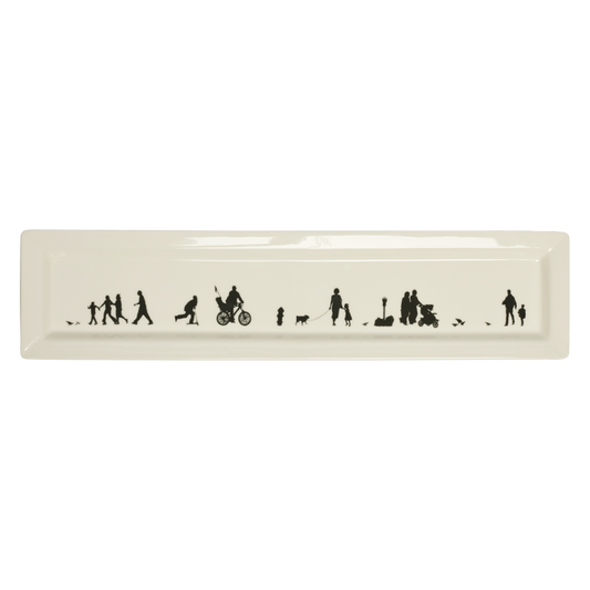 Pedestrians Tray crafted from durable ceramic, ideal for everyday use