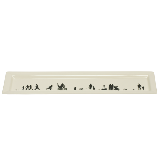 Pedestrians Tray crafted from durable ceramic, adds personality to your table