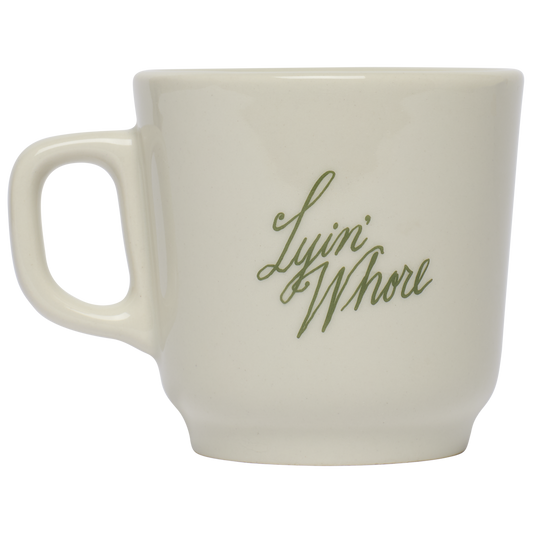 Pleasantries - Lyin Whore Mug (12oz) by Fishs Eddy, ceramic mug with novelty text design, perfect for coffee, tea, and everyday use