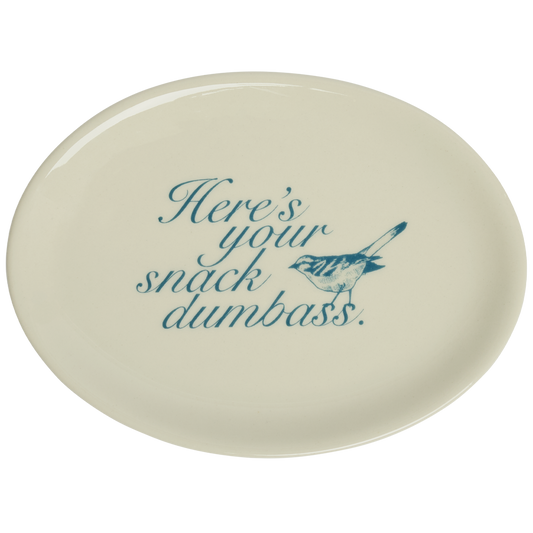 Pleasantries Here S Your Snack Dumbass Tray with humorous graphic design, perfect for serving meals snacks or drinks